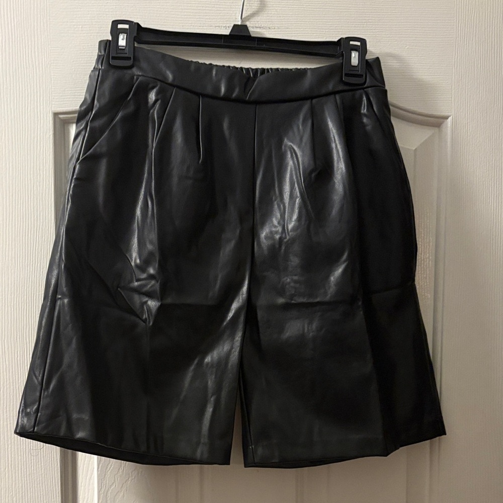 Promesa NWOT Faux Leather Black Pleqted Shorts Sizes S, M and L